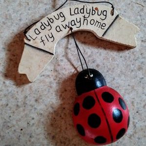Cute Wooden Ladybug farmhouse wall decor/hanging